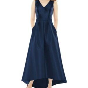 Alfred Sung Women's Sleeveless Pleated Dress with Pockets